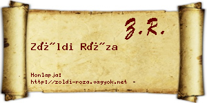 Zöldi Róza névjegykártya